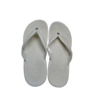 CROCS‎ White Flip Flops Size Mens 9 Womens 11